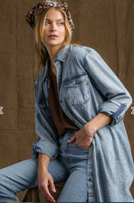 Load image into Gallery viewer, Button Down Non-Stretch Denim Dress
