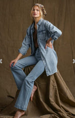 Load image into Gallery viewer, Button Down Non-Stretch Denim Dress
