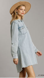 Load image into Gallery viewer, Button Down Non-Stretch Denim Dress
