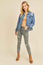 Load image into Gallery viewer, Denim Jacket with Band
