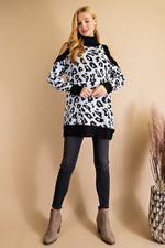 Load image into Gallery viewer, Animal Print Cold Shoulder Sweater
