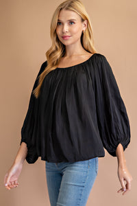 Peasant Sleeve Ruffled Top