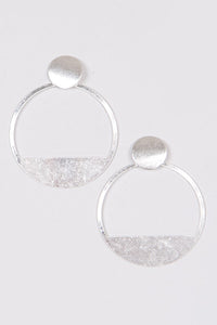 Metal Flat Round Earrings