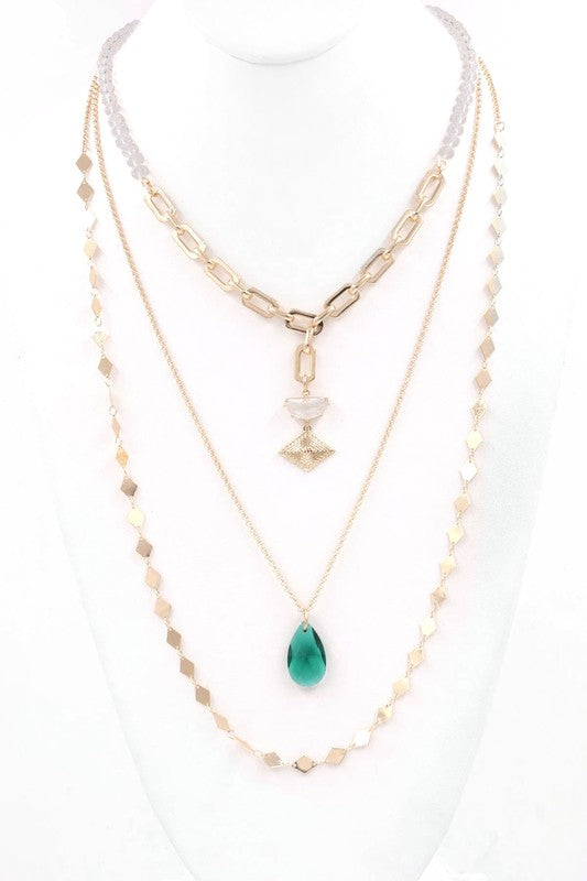 Multi Necklace Green