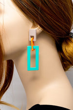 Load image into Gallery viewer, Pastel Linked Rectangle Hoop Earrings
