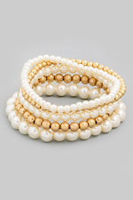 Load image into Gallery viewer, Pearl Beaded Bracelet Set
