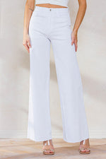 Load image into Gallery viewer, High Waisted Wide Leg White Jean
