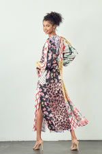 Load image into Gallery viewer, Patchwork Printed Jacket Dress &amp; Pants Set
