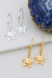 Hammered Star earrings