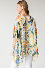 Load image into Gallery viewer, Satin Paisley Print Poncho Top
