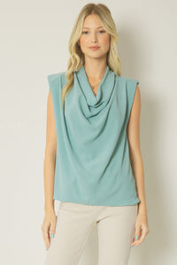 Aloe Cowl Neck Sleeveless Top