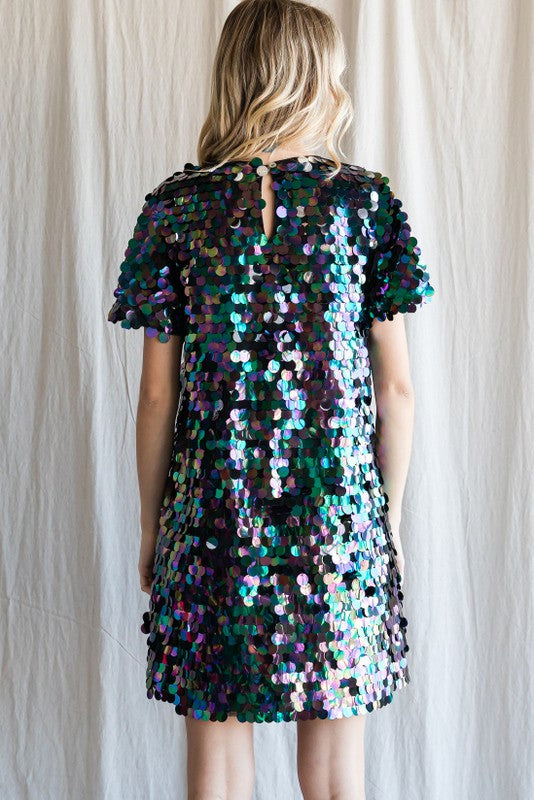 Sequins Cape Dress