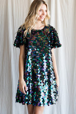 Load image into Gallery viewer, Sequins Cape Dress
