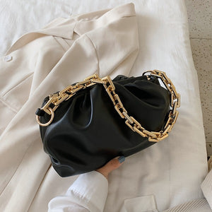 Smooth Vegan Leather Shoulder Strap Clutch