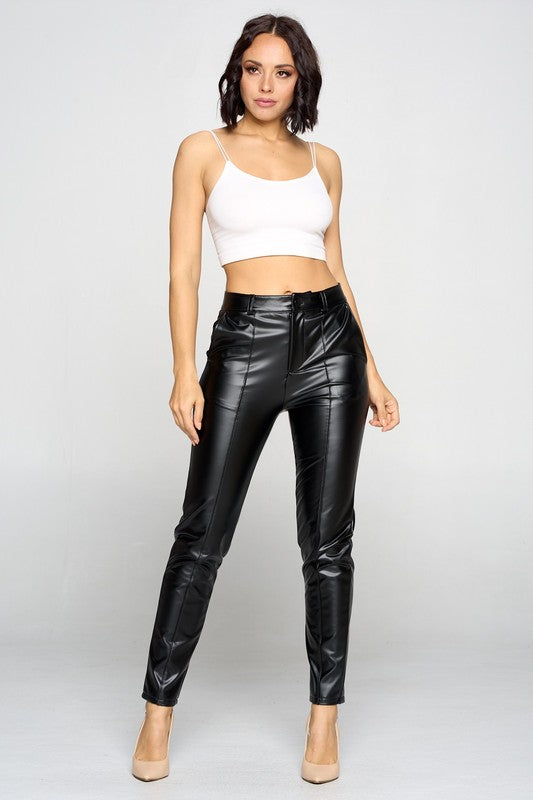 High Waist Front Seam Detail Pants