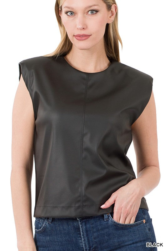 Vegan Leather Top