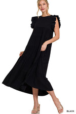 Load image into Gallery viewer, Ruffled Cap Sleeve Maxi Dress
