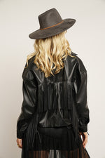 Load image into Gallery viewer, Cropped Faux Leather Jacket
