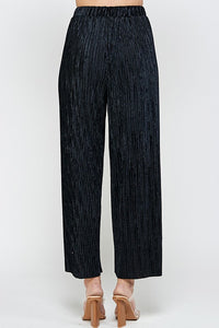 Solid Wide Leg Velvet Pants