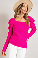 Load image into Gallery viewer, Square Neck Sweater Top
