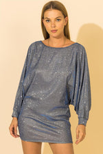 Load image into Gallery viewer, Mini Dress/Tunic with Dolman Style Sleeves
