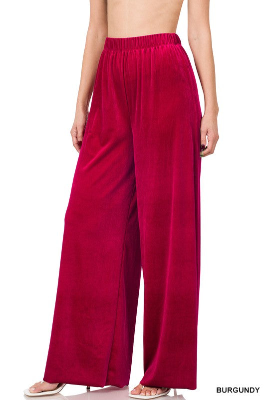 Velvet Wide Leg Pants