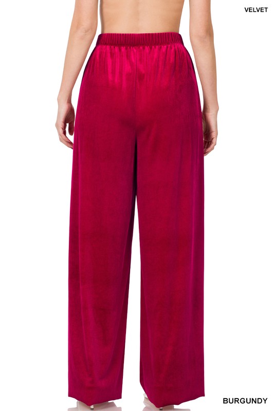 Velvet Wide Leg Pants