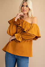 Load image into Gallery viewer, Off The Shoulder Ruffle Top
