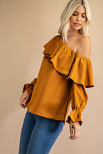 Load image into Gallery viewer, Off The Shoulder Ruffle Top
