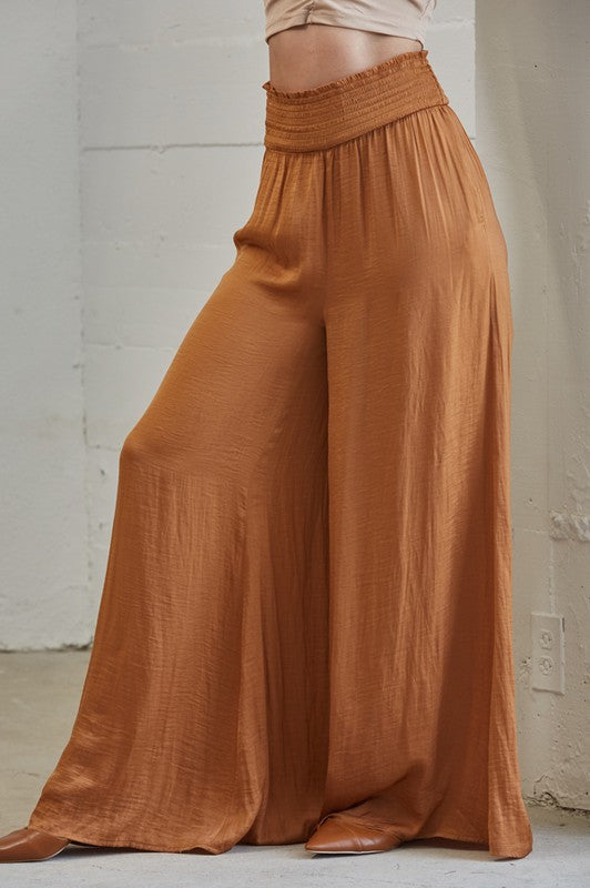 Washed Satin Wide Pant