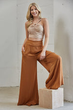 Load image into Gallery viewer, Washed Satin Wide Pant
