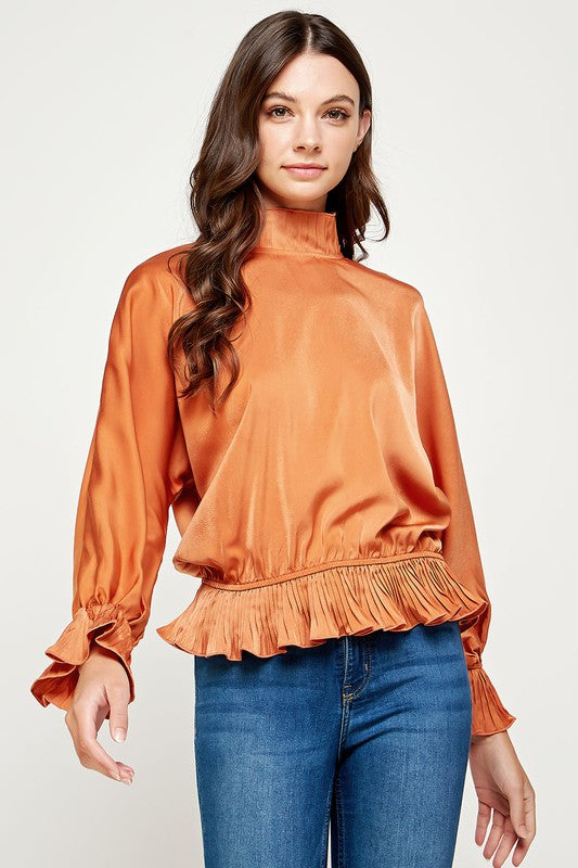 Ruffle Pleated Blouse