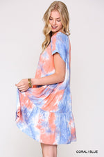 Load image into Gallery viewer, Tie Dye Printed Short Sleeve Dress
