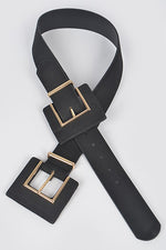 Load image into Gallery viewer, Two Buckle Faux Suede Belt
