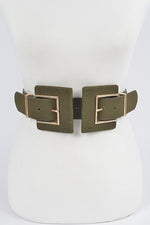 Load image into Gallery viewer, Two Buckle Faux Suede Belt
