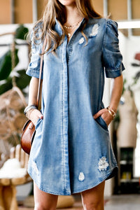 Denim Distressed Dress