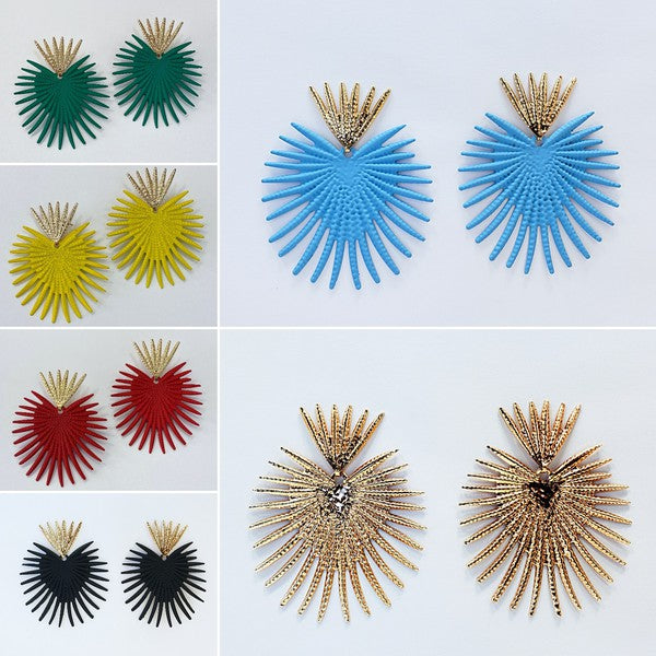 Colored Metal Spikes Earrings