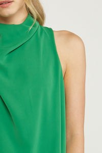 Solid Sleeveless Cowl Neck Top