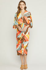 Load image into Gallery viewer, Printed V-Neck Midi Dress
