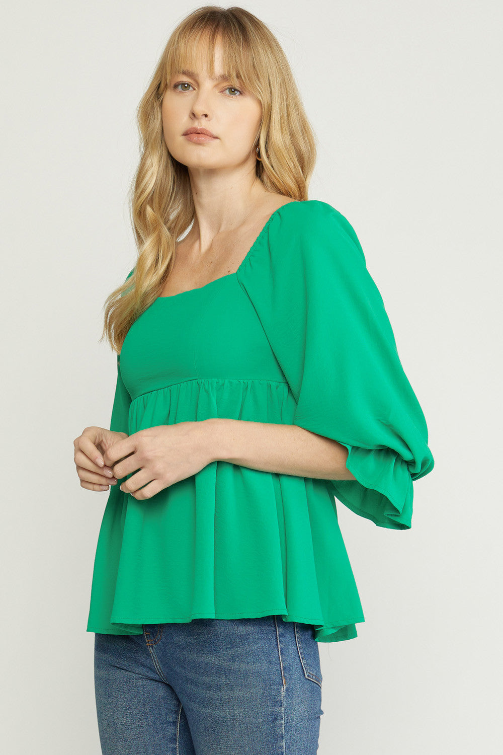 Solid Square neck Top