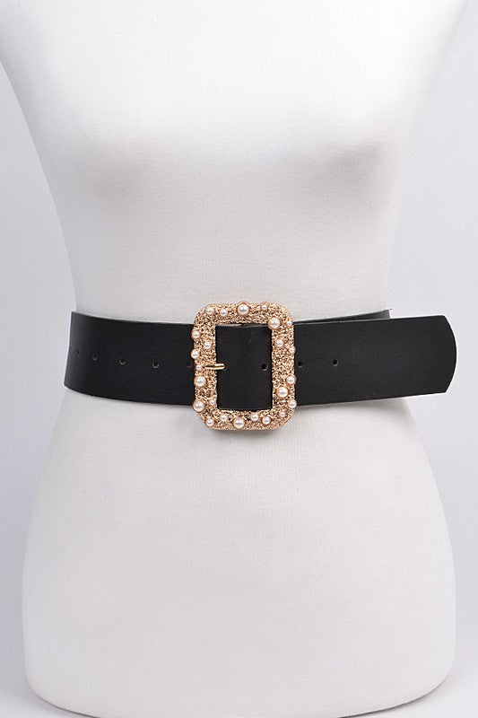 Glitter Beads Rectangle Belt