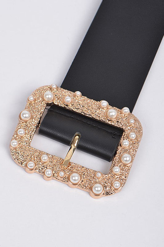 Glitter Beads Rectangle Belt