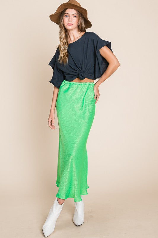 Satin Midi Skirt