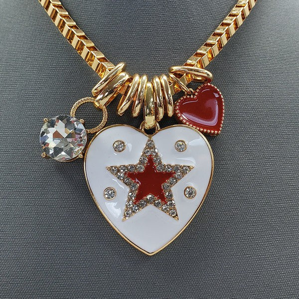 Heart Shape Charms Pendant Necklace