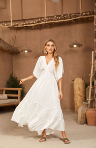 Solid White Color Maxi Dress