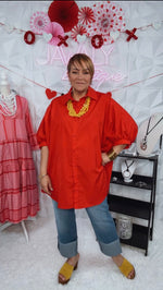 Load image into Gallery viewer, Red Boxy Top/Tunic
