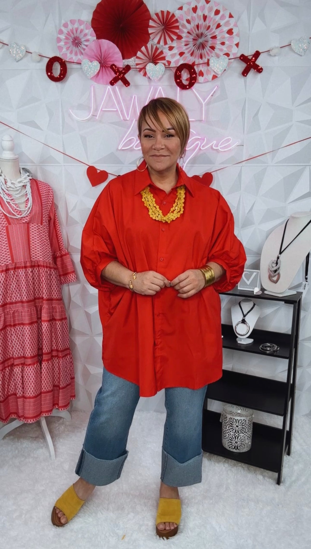 Red Boxy Top/Tunic