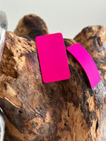 Load image into Gallery viewer, Hot Pink Rectangle Earrings
