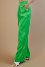 Load image into Gallery viewer, Lime High Waist Pleated Pants
