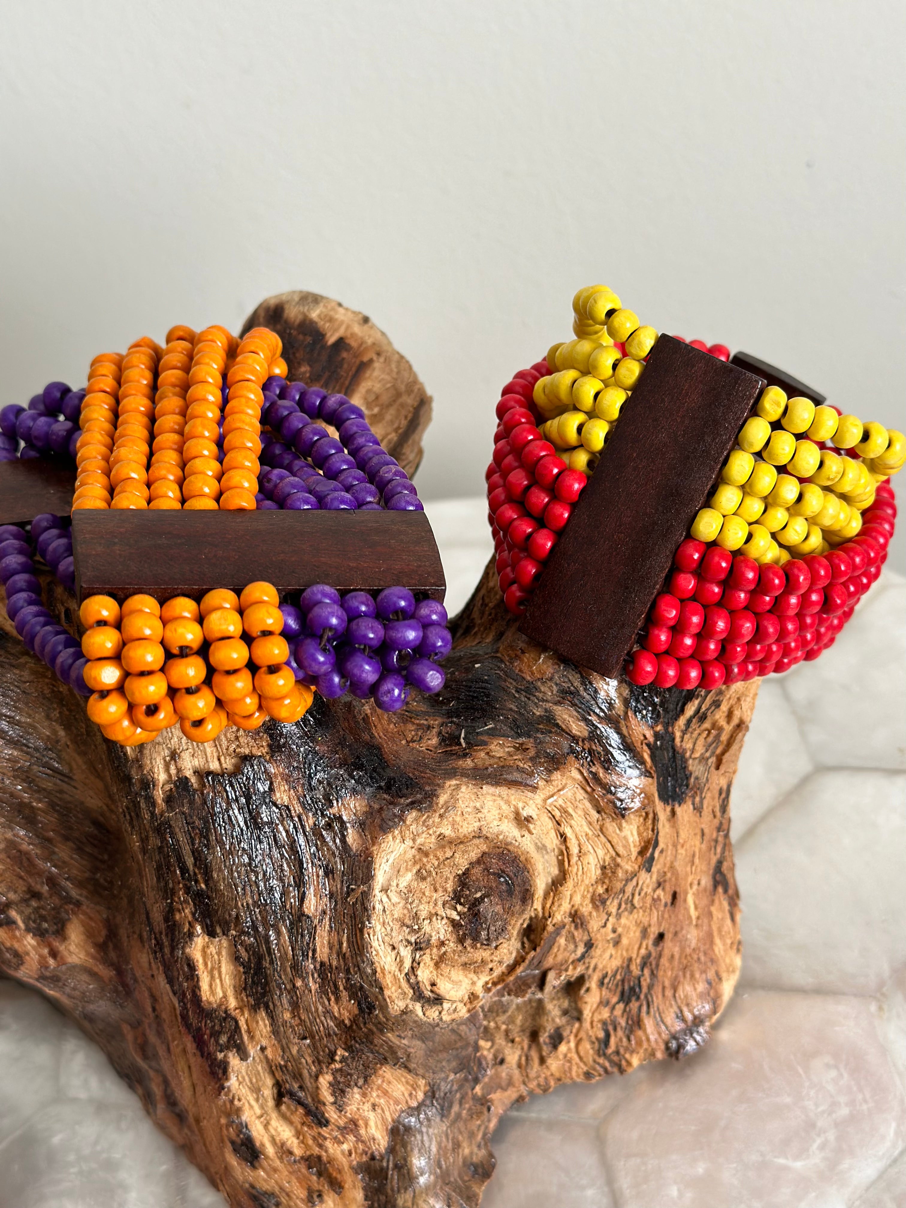 Wood Bead Decor Bangle